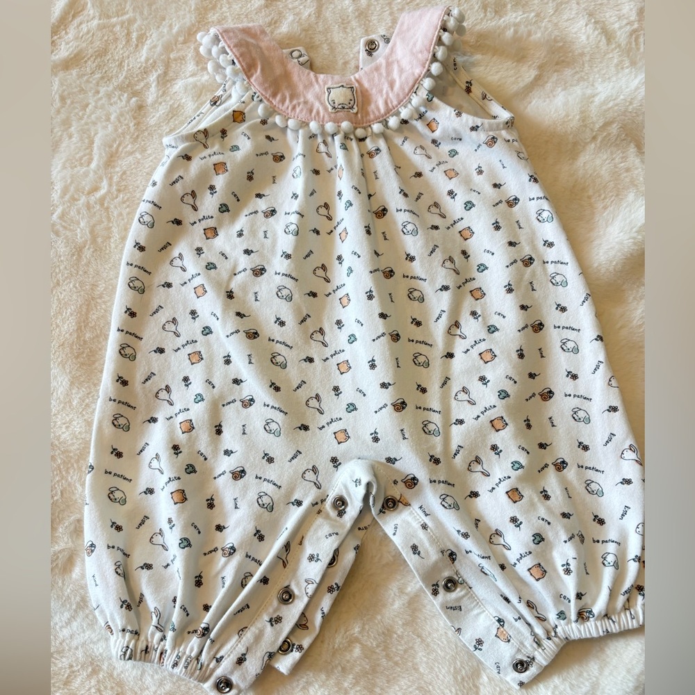 Bunnies by the Bay Baby Romper 3-6M Easter Bunny Spring Bubble Jumpsuit Cotton